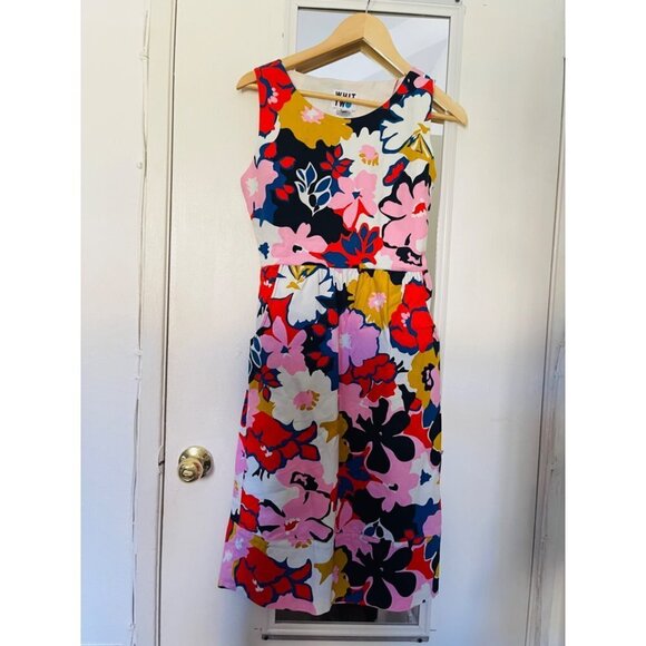 Anthropologie Whit Two Petal Print Dress with pockets and back opening Sz 6 - Picture 9 of 10